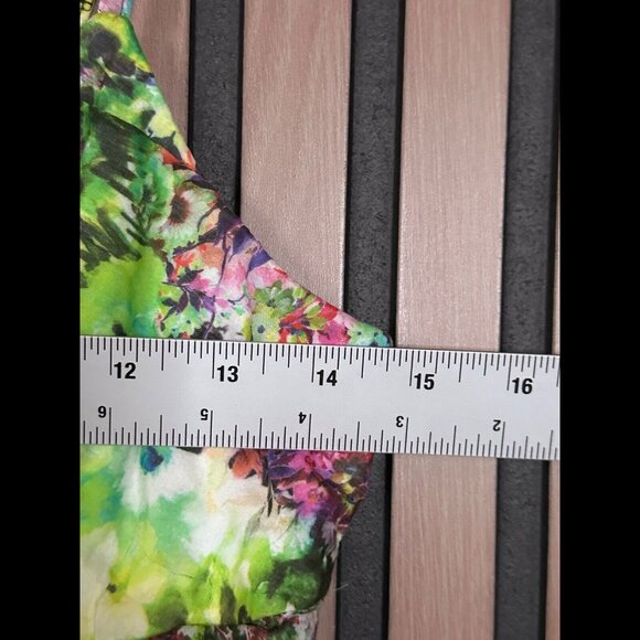 New Apanage Slip Dress US 4 Multicolor Blossom Tie Dye Midi Sleeveless A Line - Picture 3 of 9